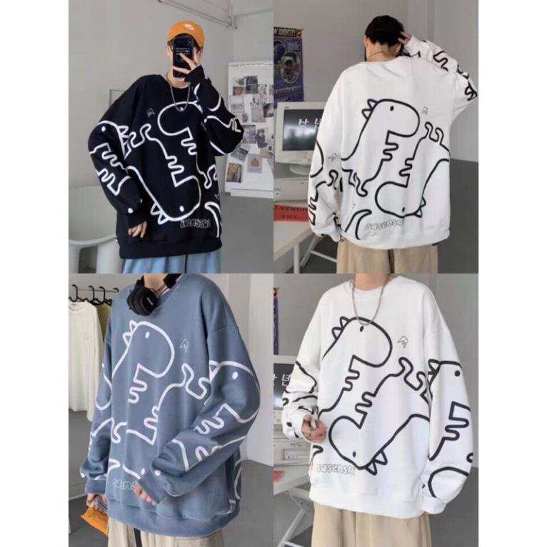 Áo Nỉ Sweater Nỉ Ngoại Khủng Long Unisex Nam Nữ Phong Cách Ulzzang