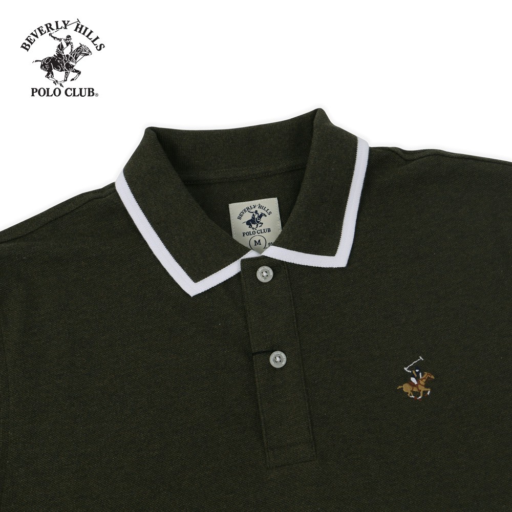 Áo polo ngắn tay Nam Beverly Hills Polo Club Regularfit 100% cotton Rêu PMRSS20TL109