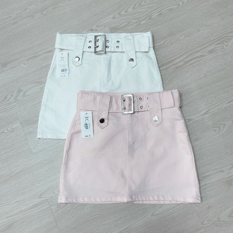Chân váy kaki ngắn form chữ A kèm đai điều chỉnh size siêu tôn dáng thời trang 2022 alohashop91