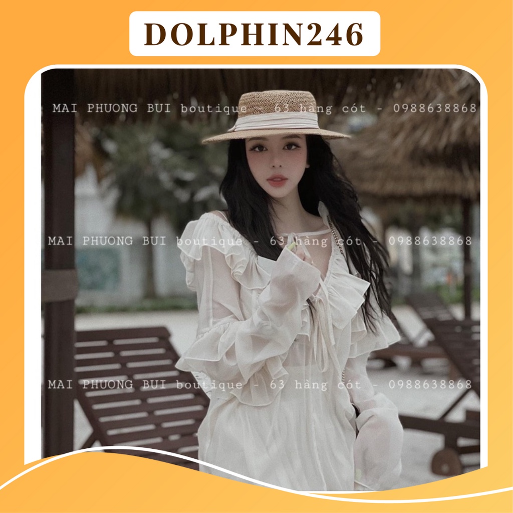 Váy đi biển set áo bèo tơ chân váy tiểu thư xinh xắn đồ bộ nữ đi biển hotgirl sang chảnh K5T2-2