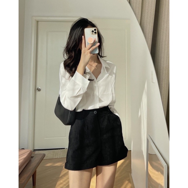 Áo sơ mi đũi lụa mềm mịn hàng quảng châu loại 1 form rộng dấu quần | BigBuy360 - bigbuy360.vn