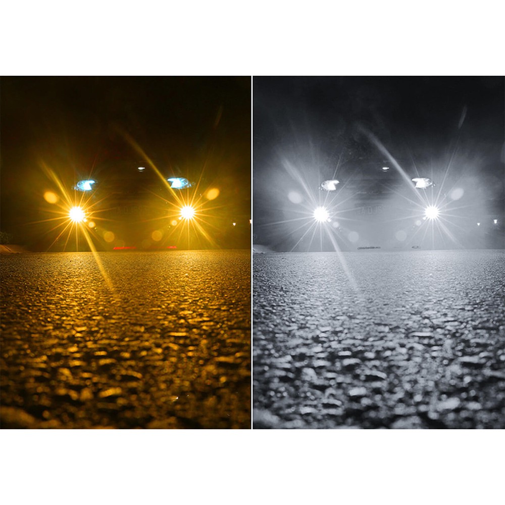 2 đèn LED H8 H9 H11 ánh sáng trắng + vàng 12V cho xe hơi