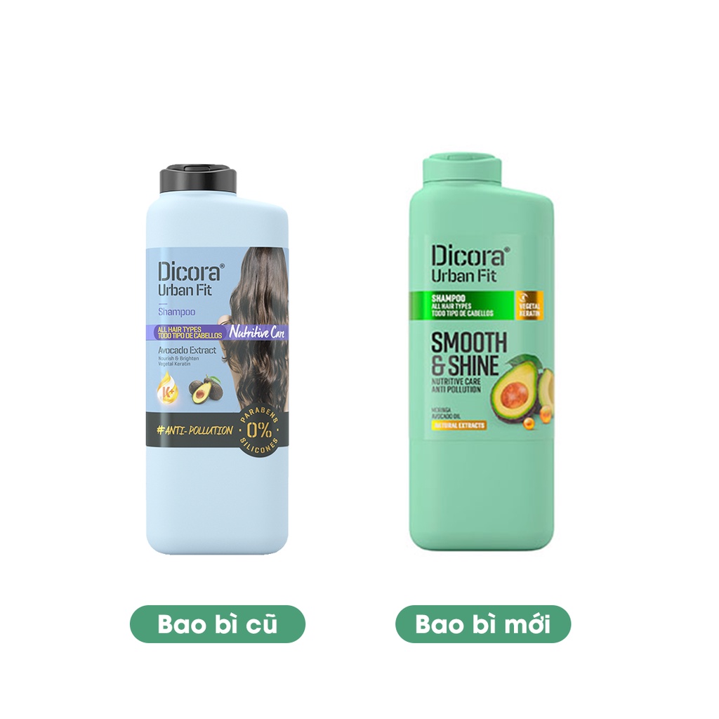 Dầu gội - xả Dicora Urban Fit chiết xuất trái Bơ dành cho mọi loại tóc 400ml - BioTopcare Official