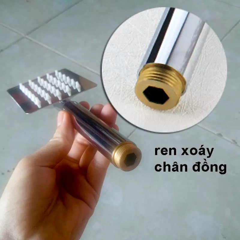 Vòi sen inox PT17 SUS 304 ren đồng