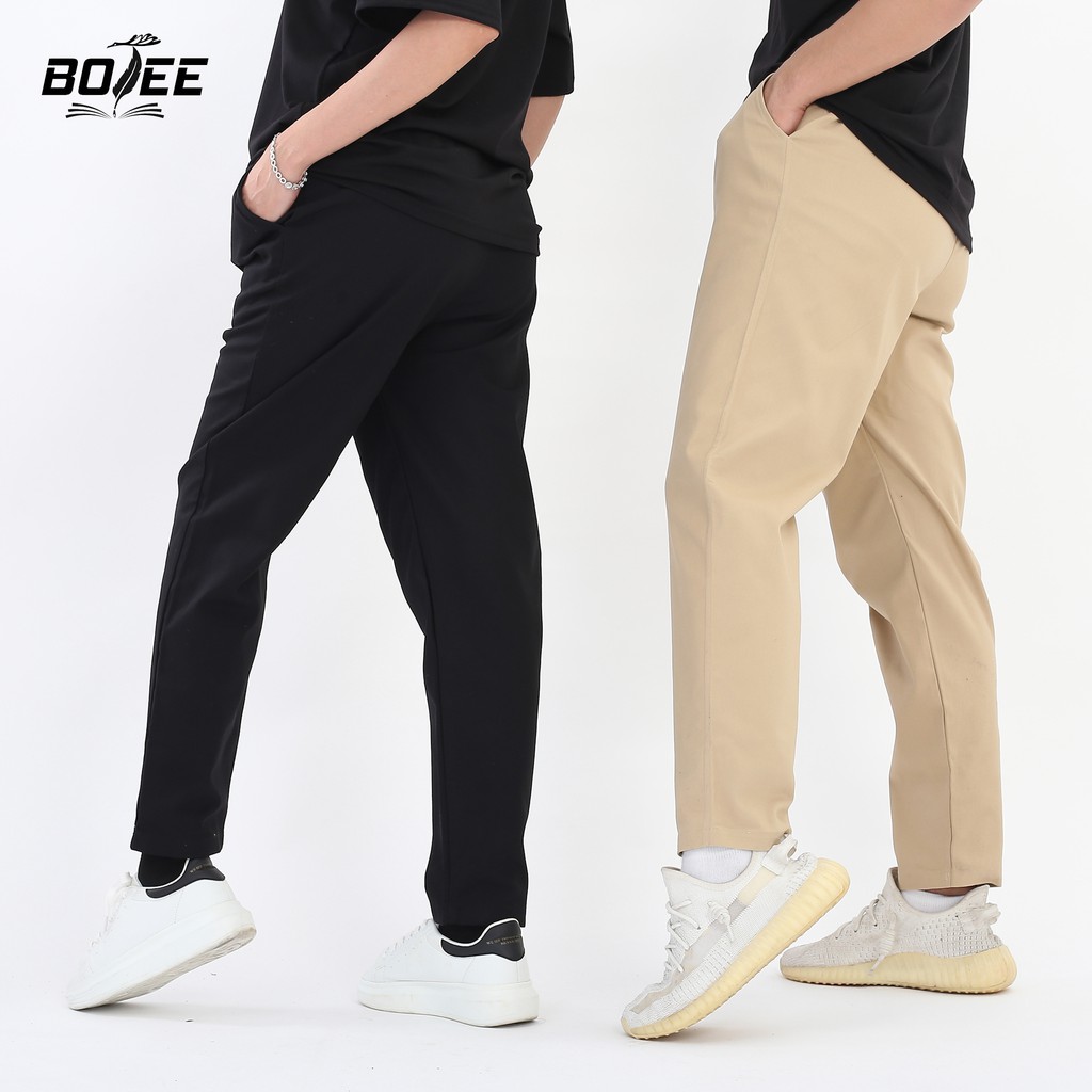 [Mã FASHIONHOTA hoàn ngay 15k xu đơn từ 99k] Quần baggy kaki Basic màu đen be BOTEE unisex nam nữ ống suông | BigBuy360 - bigbuy360.vn