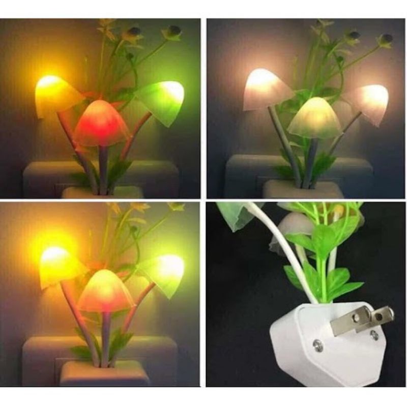 Đèn Ngủ Cảm Ứng Ánh Sáng Đổi Màu Hình Cây Nấm