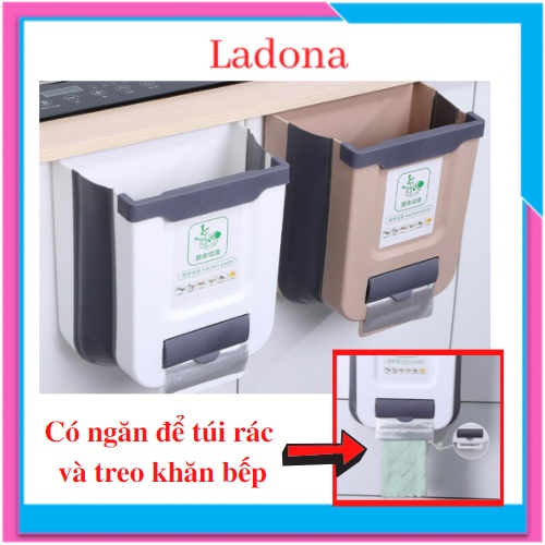 Thùng Rác Gấp Gọn Thông Minh Treo Cạnh Tủ Bếp Size To Tiện Lợi LADONA TR1