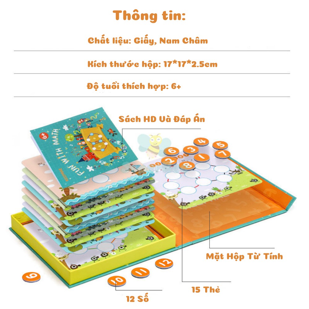 Trò Chơi Ô Chữ Trí Tuệ Sudoku Toán Học Từ Tính Cho Bé 6 Tuổi, Rèn Luyện Tư Duy Logic Sớm SuperBee