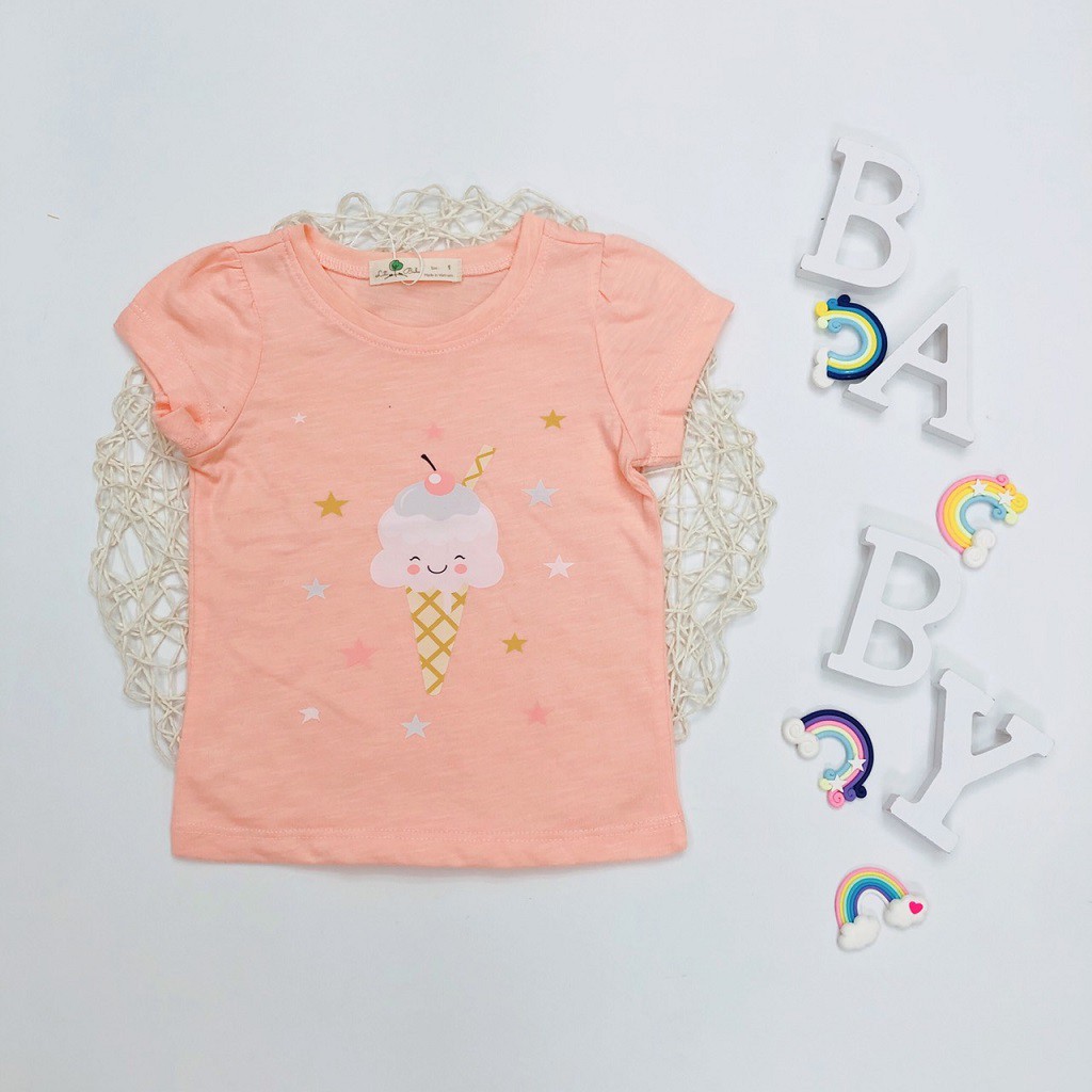 Áo thun cho bé gái, áo phông bé gái chất cotton mềm mát, size 1 - 5 tuổi - SUNKIDS