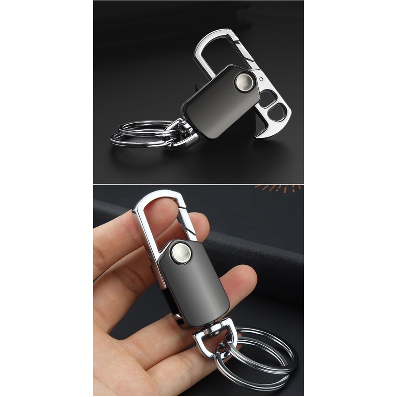 Móc Khóa Kim Loại Hình Dao Xoay Đa Năng