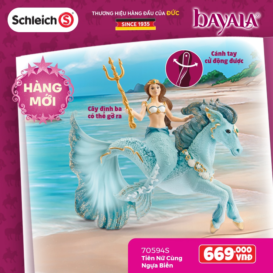 Đồ Chơi Mô Hình SCHLEICH Tiên Nữ Cùng Ngựa Biển 70594S