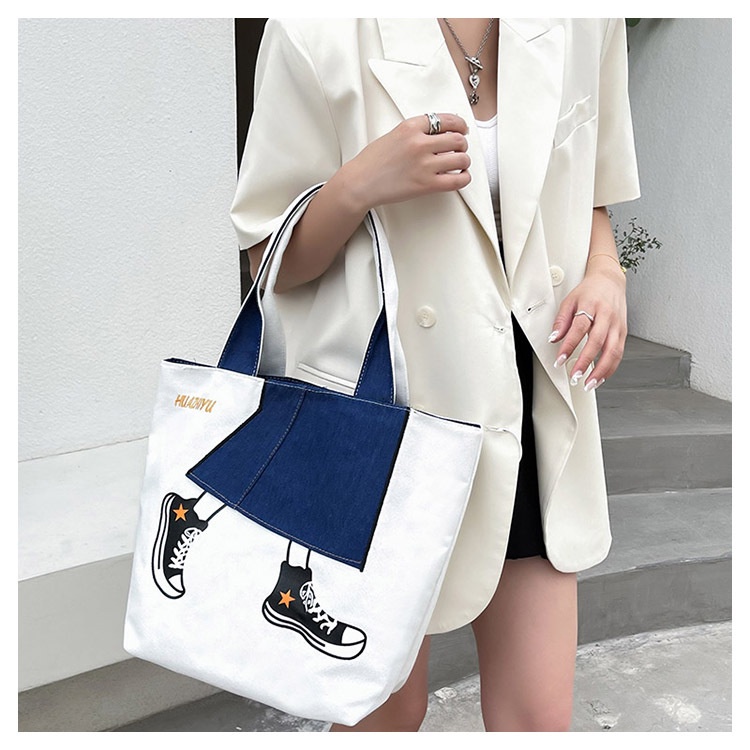 Túi Xách Tote Ulzzang Vintage Vải Canvas Đeo Vai Họa Tiết Độc Đáo Form Unisex Phong Cách Hàn Quốc - Iclassy_shoes