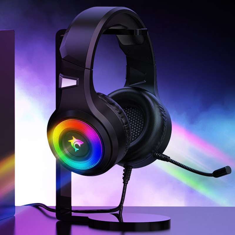 Tai nghe F2 chụp tai đèn LED  gaming cá heo đệm mút dày micro chống tiếng ồn âm thanh vòm siêu hay