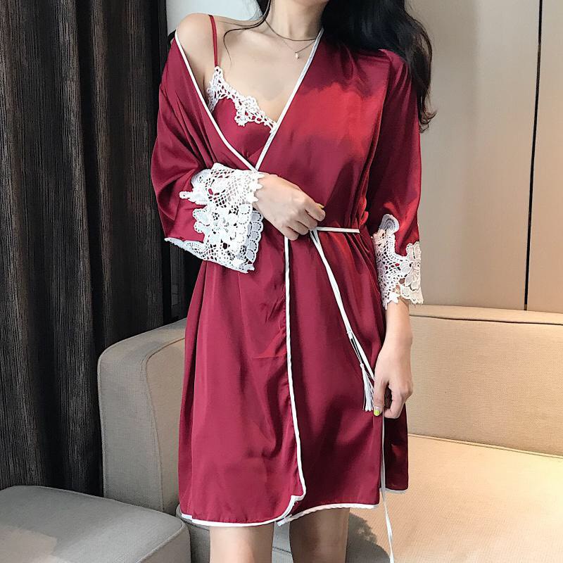 Set choàng lụa viền ren hoa trắng mềm mại quyến rũ | BigBuy360 - bigbuy360.vn