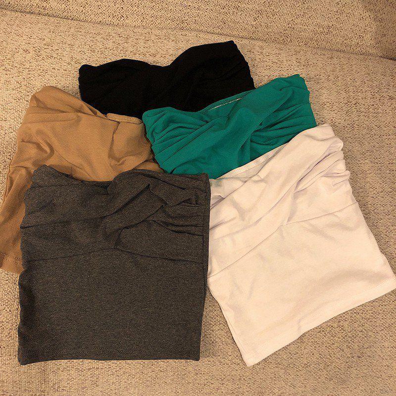 Áo Ống Croptop Trễ Vai Phong Cách Hàn Quốc