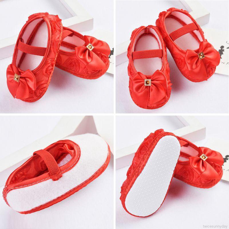 Giày tập đi phối thắt nơ phong cách công chúa cho bé gái