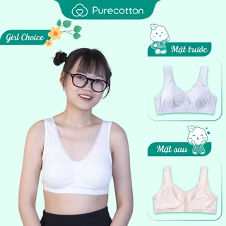 [Mã BMLT35] Áo lót không gọng Purecotton cho bé gái chất liệu cotton cao cấp kiểu dáng cài sau có đệm mỏng PC018