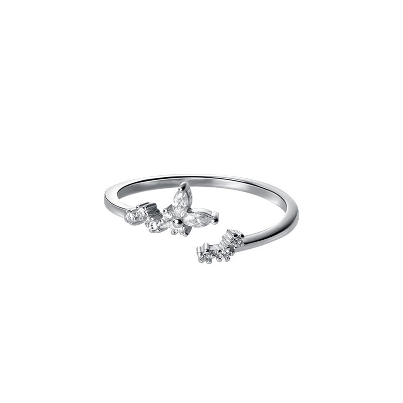 Nhẫn bạc nữ hình cánh bướm, nhẫn nữ bạc 925 đính đá đẹp DUYSON SILVER [NFKX3]