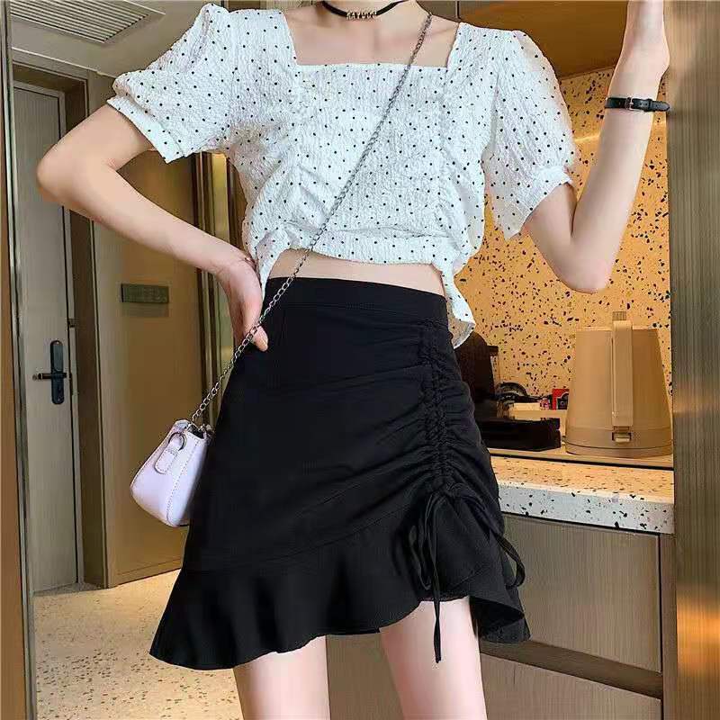 Chân Váy Chữ a Lưng Cao Thiết Kế Dây Rút Thời Trang Cho Nữ váy nữ WT-DQ-12