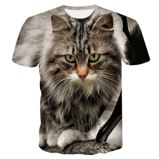 Áo thun nam ngắn tay in hình Cat Series
