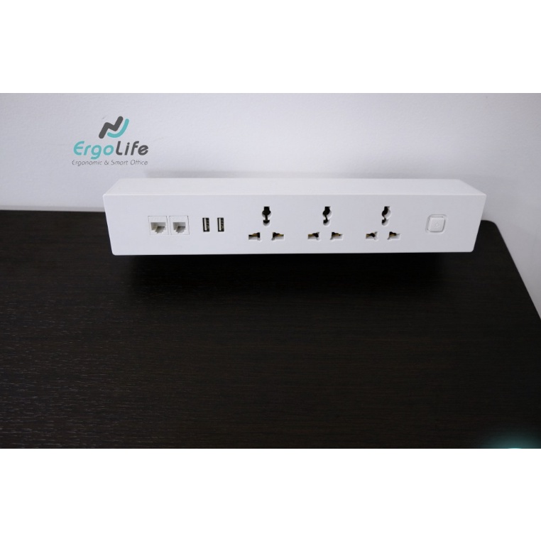Ổ CẮM ĐIỆN ĐA NĂNG KẸP BÀN LÀM VIỆC THƯƠNG HIỆU LOCTEK ERGONOMIC TRẮNG