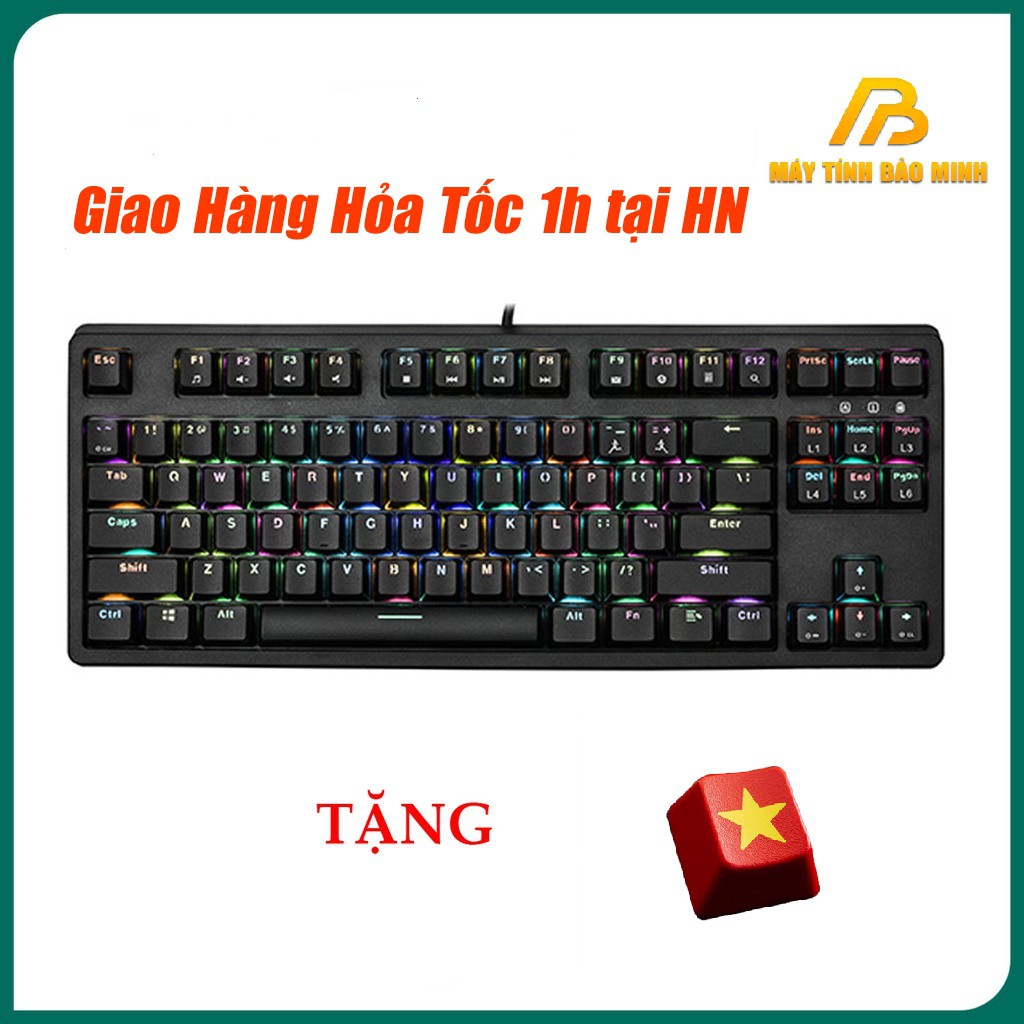 [Tặng Keycap Sao Vàng] Bàn Phím Cơ Gaming E-Dra EK387 RGB Huano switch- Hàng Chính Hãng