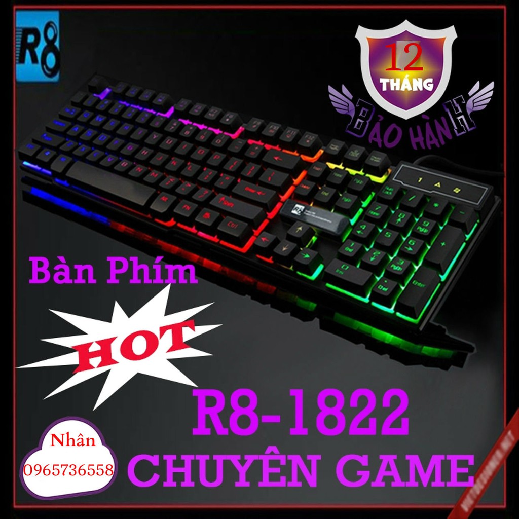 Bàn phím game giả cơ R8 1822 có đèn led 7 màu