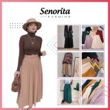Chân Váy Xếp Ly Dáng Dài Kèm Đai Hàng Quảng Châu Cao Cấp Senorita CV05