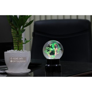 Quả cầu pha lê khắc rồng 3D -10cm