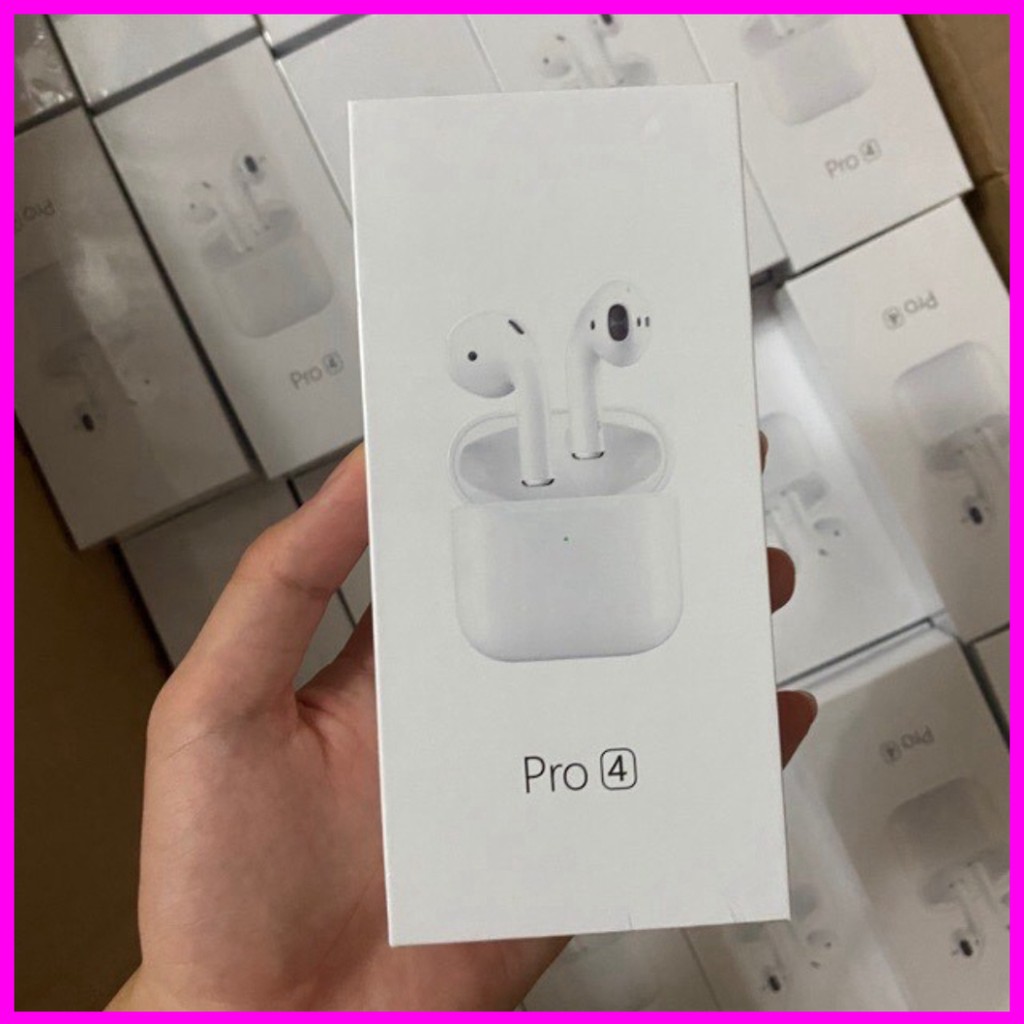 Tai Nghe Bluetooth Airpods Pro 4 Loại 1 . Tự Động Kết Nối Với Iphon . Âm Thanh Cực Đỉnh (Cam Kết Chất Lượng