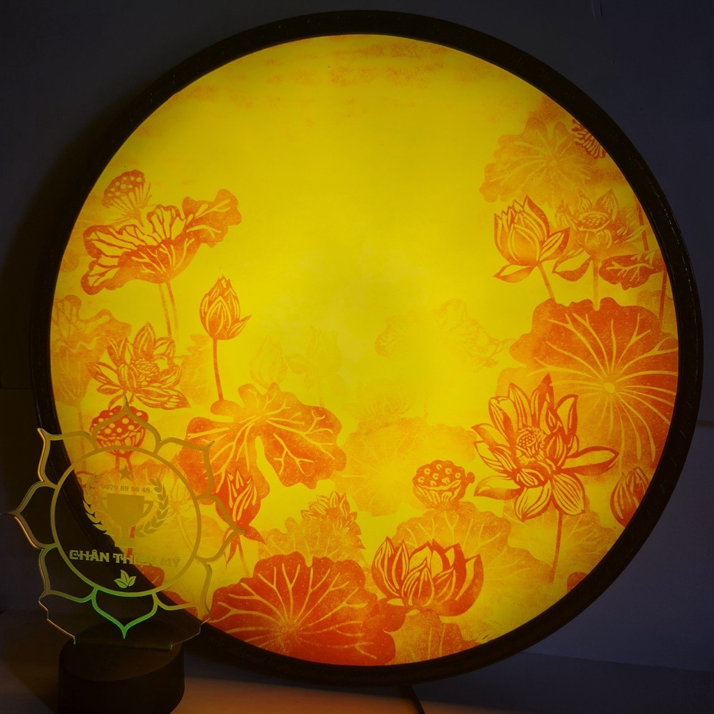 Đèn hào quang Trúc Chỉ in thờ gia tiên_HQTC3