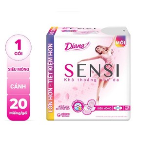 Băng vệ sinh Diana Sensi siêu mỏng cánh gói 20 miếng