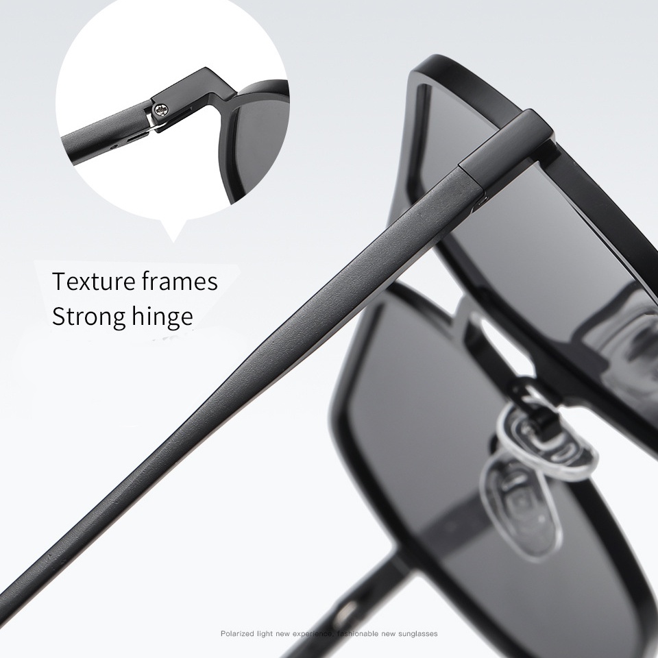 Kính Mát Phân Cực Gọng Nhôm Siêu Nhẹ pg043 Phong Cách Thể Thao Thời Trang Cho Nam