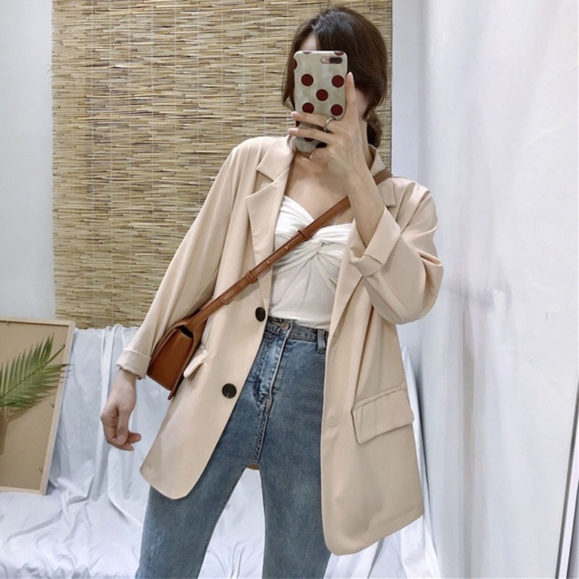 Áo khoác Blazers trơn Ulzzang (hàng ord-có ảnh thật)