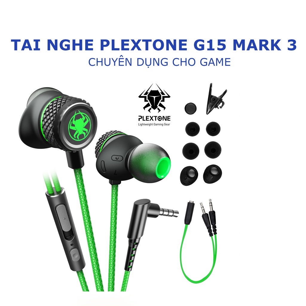 Tai Nghe Gaming Nhét Tai Plextone G15 Mark III Phiên Bản 2022 Mới Nhất - Chuyên Game - Có Mic, Chống Ồn