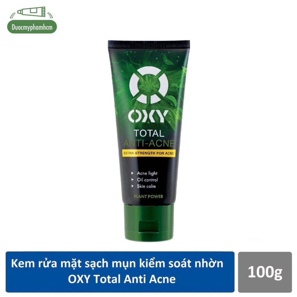 Kem rửa mặt sạch khuẩn mụn kiểm soát nhờn OXY Total Anti Acne 100g