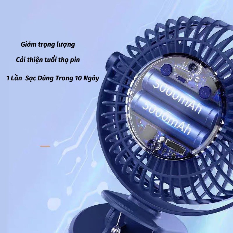 Quạt Mini Tích Điện Quạt Tích Điện Để Bàn Kẹp Bàn Chắc Chắn Cho Dân Văn Phòng Gia.dung.hoang.anh