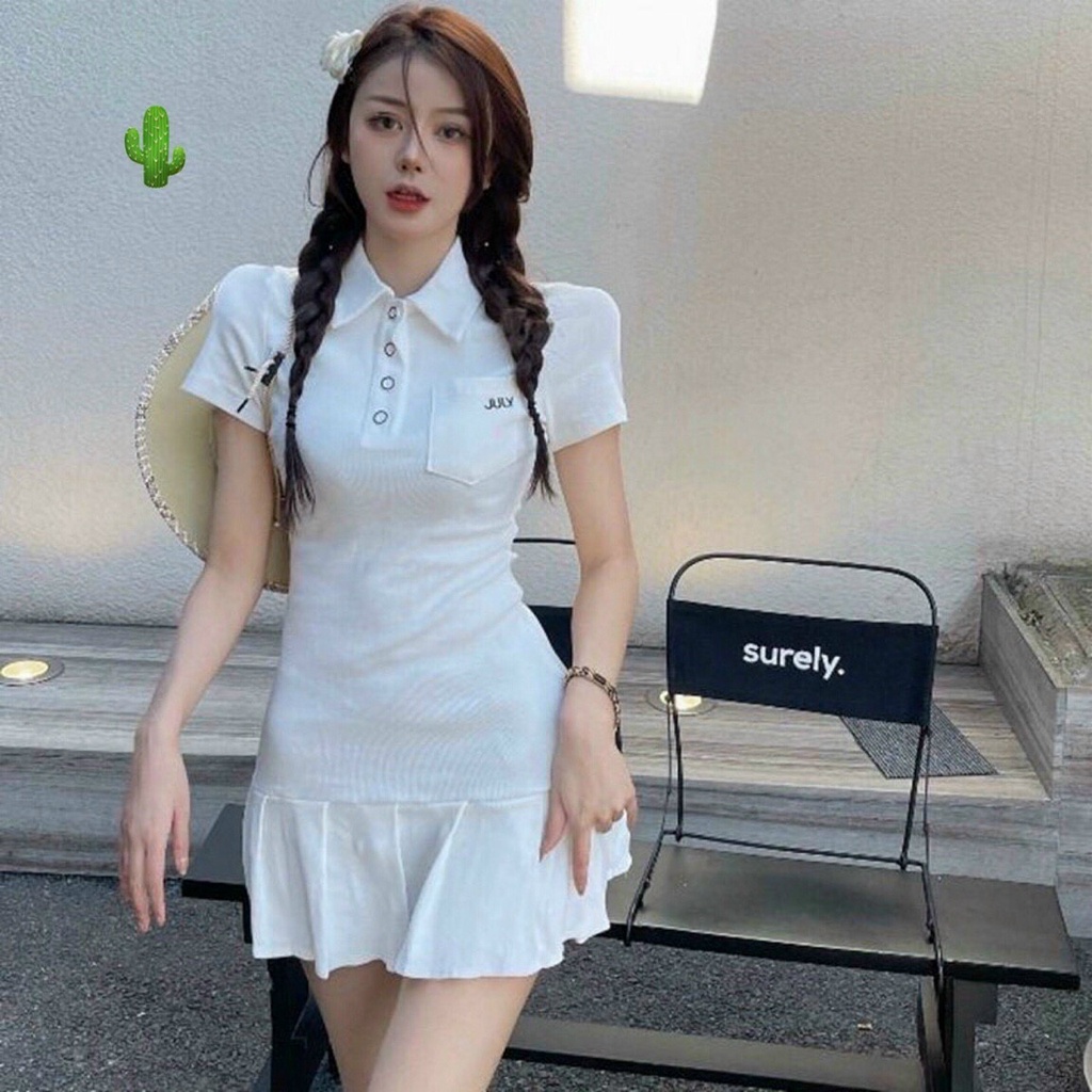 [Mẩu Hot] Đầm Polo Xếp Ly Siêu Cute