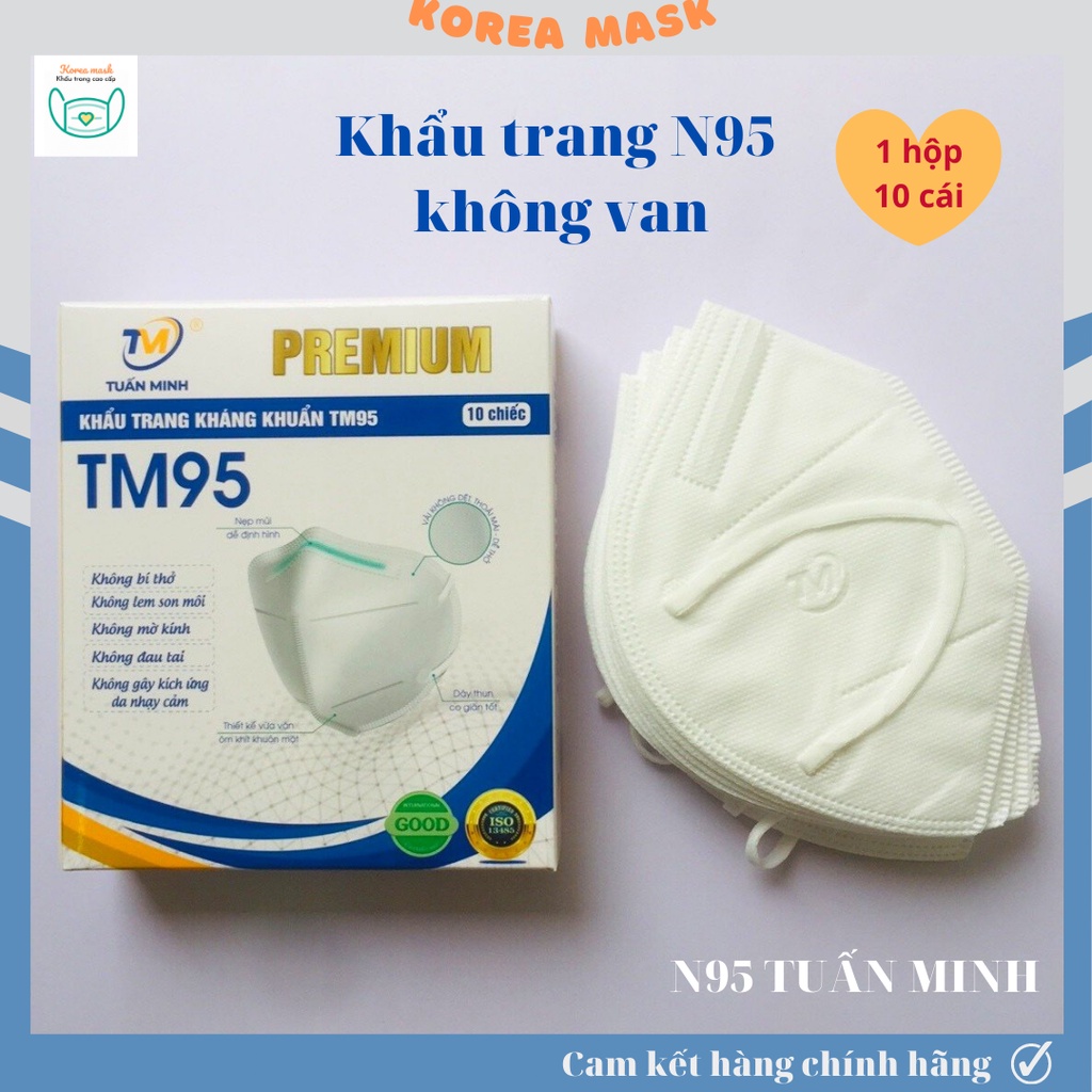 [COMBO 5 HỘP] KHẨU TRANG Y TẾ N95 (KHÔNG VAN) CAO CẤP TUẤN MINH HÀNG CHÍNH HÃNG LỌC 95% VI KHUẨN, CHỐNG NƯỚC