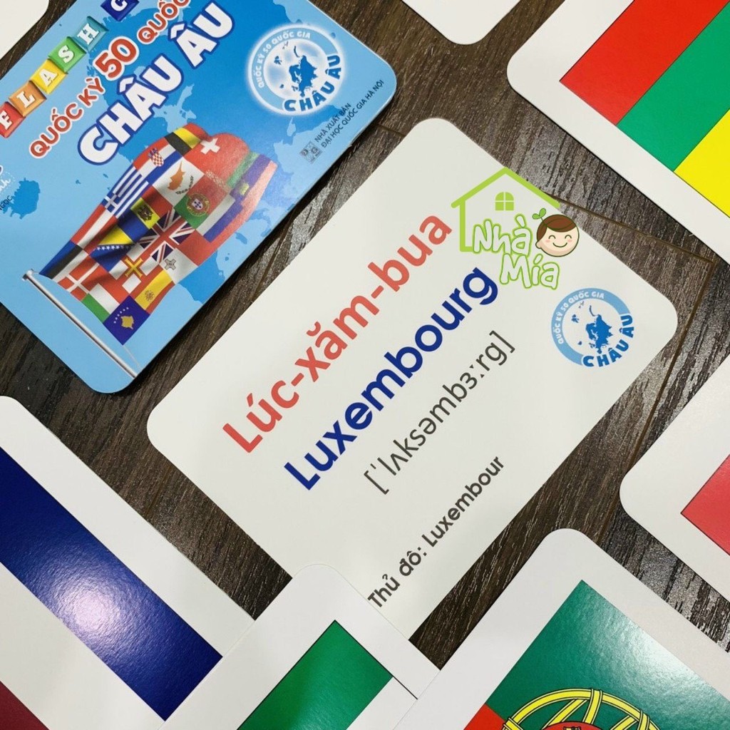 Bộ thẻ Flashcard song ngữ quốc kỳ các nước trên thế giới