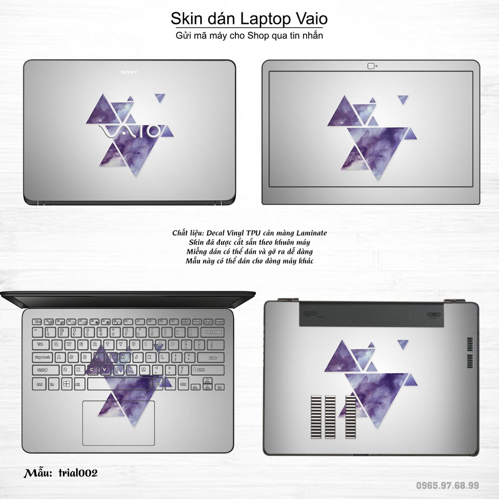 Skin dán Laptop Sony Vaio in hình Đa giác (inbox mã máy cho Shop)