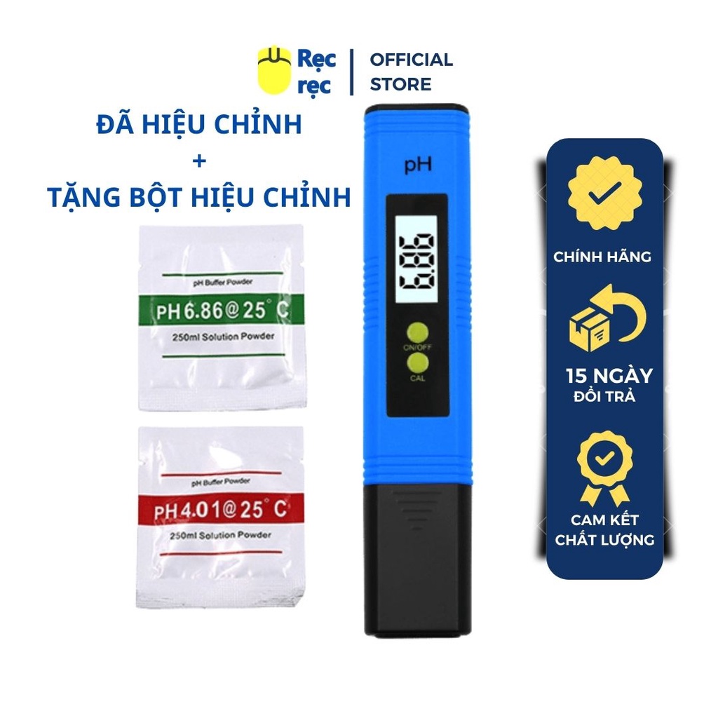 Bút đo pH nước hồ cá, máy thử PH điều chỉnh bằng nút bấm LCD