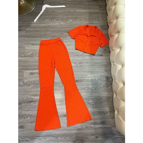 Set quần dài áo croptop