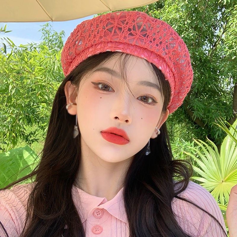 Mũ Nồi Phối Ren Lỗ Thoáng Khí Thời Trang Mùa Hè Cho Nữ