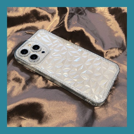 Ốp Điện Thoại TPU Silicon Mềm Trong Suốt Chống Sốc Họa Tiết Hình Thoi Cho iPhone 14 13 12 Pro Max 11 Pro XS Max X XR 7 8 Plus