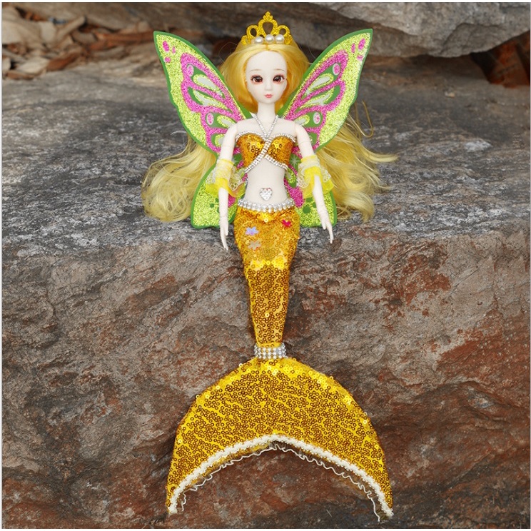 Búp Bê Nàng Tiên Cá Có Cánh 14 Khớp  + Tặng Tiên Cá Nhỏ Xinh