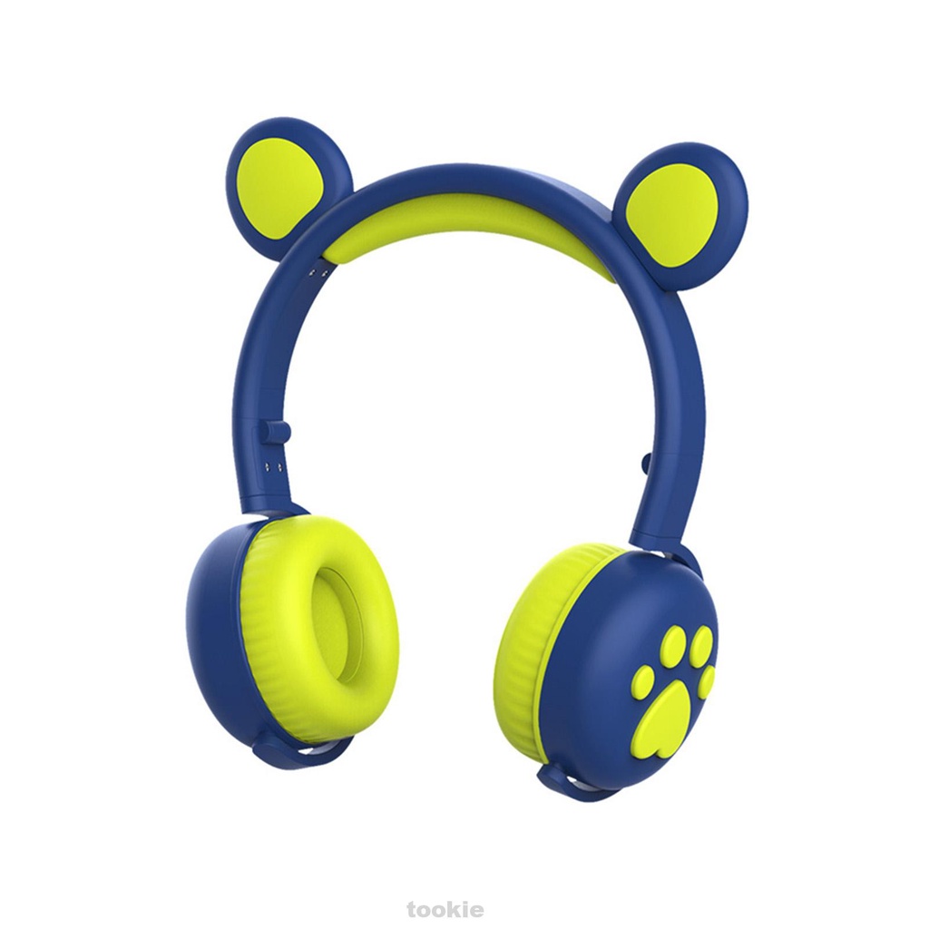 Cute ABS Cartoon Phone Foldable Noise Cancelling Over Ear Bear Shaped Bluetooth Headphone