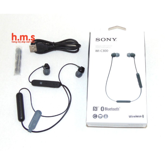Tai nghe nhét tai trong tai Bluetooth không dây NFC Sony WI-C300 w / Micrô LIKENEW CHÍNH HÃNG