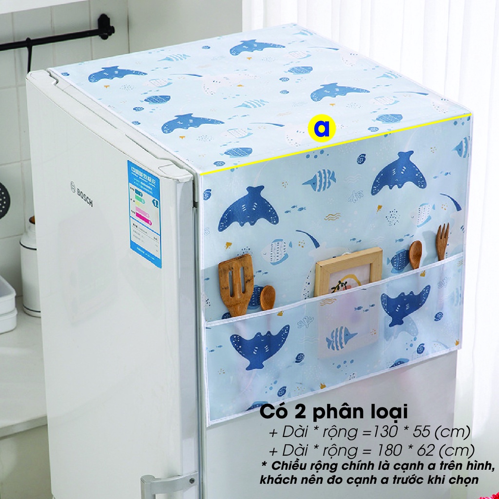 ÁO TRÙM ĐẦU TỦ LẠNH KT 130x55CM,180X62CM CÓ TÚI VẮT ĐỒ RẤT TIỆN DỤNG,MẪU MÃ ĐẸP PHONG PHÚ VÀ ĐA DẠNG