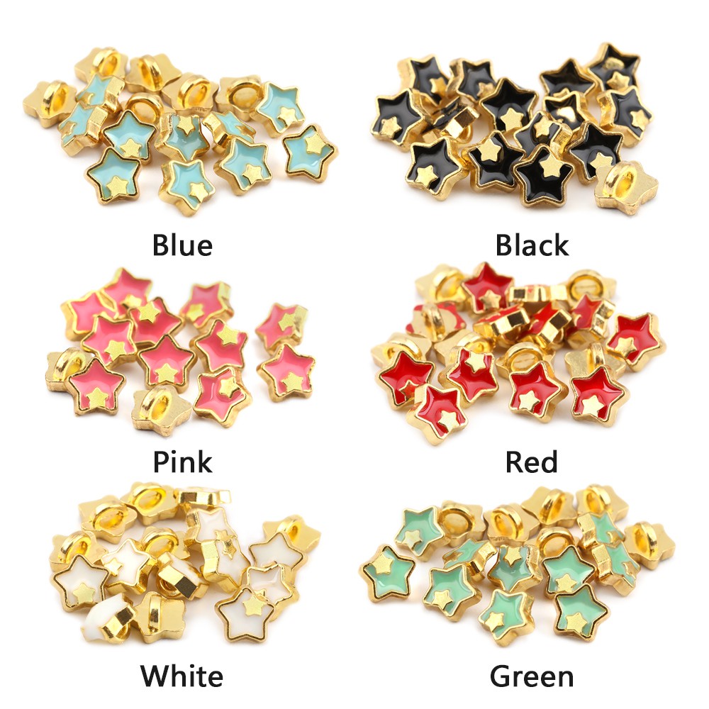 Set 20 Khóa Kim Loại Hình Ngôi Sao 5mm Cho Búp Bê
